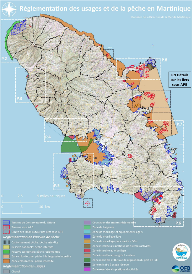 Carte reglementation usages peche