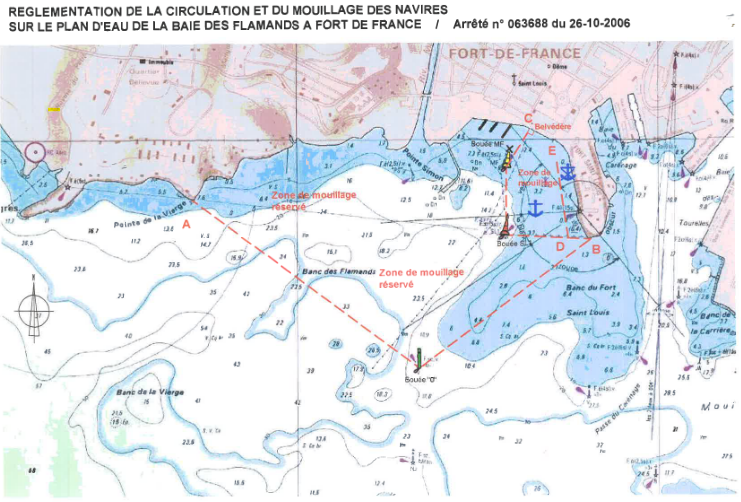 carte reglementation mouillage baie flamands FDF