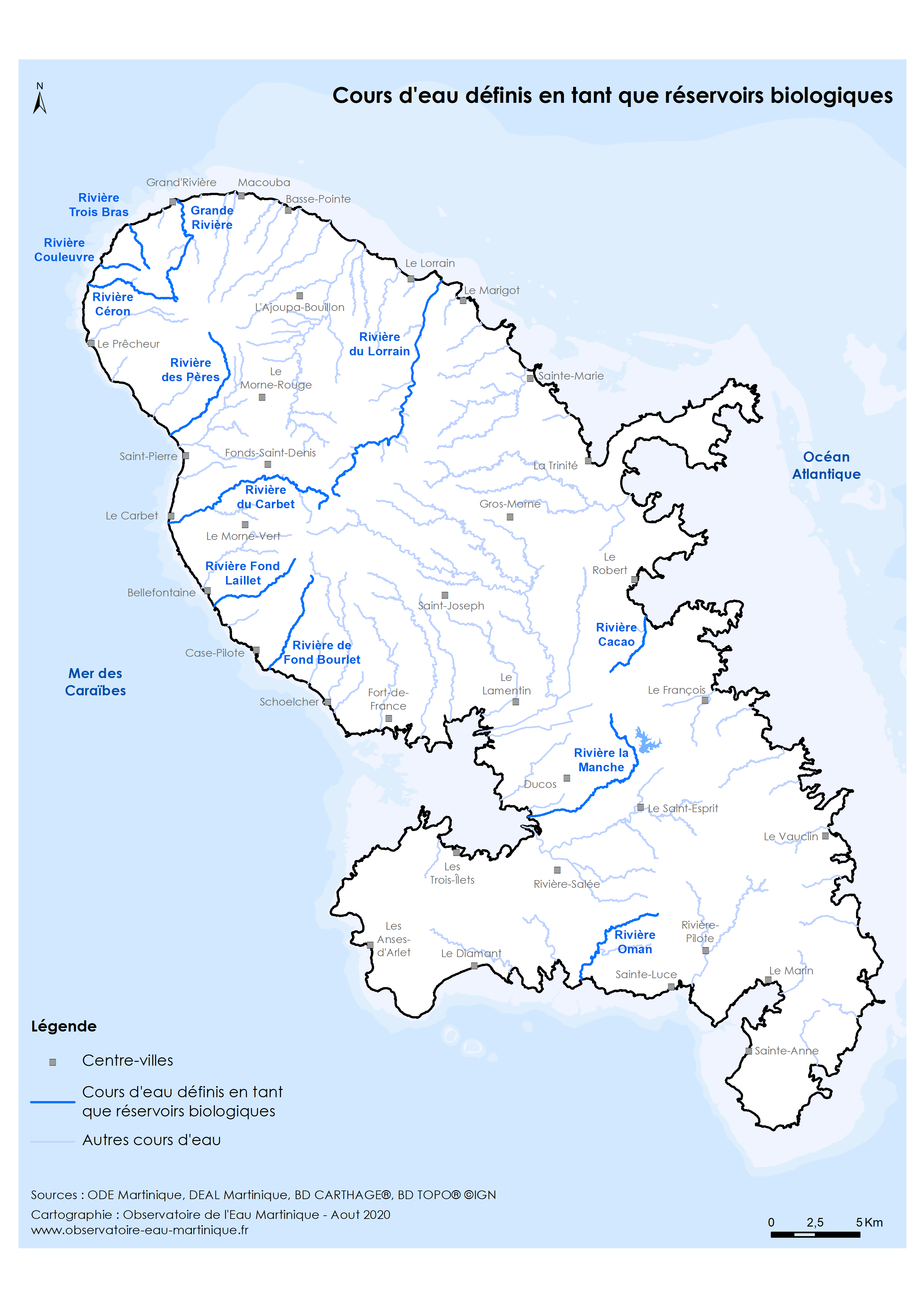 SDAGE 2022-2027 - Cours d'eau définis en tant que réservoirs biologiques